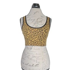 Hera Collection Womens Cheetah Animal Print Crop Top Size Medium Sleevesless
